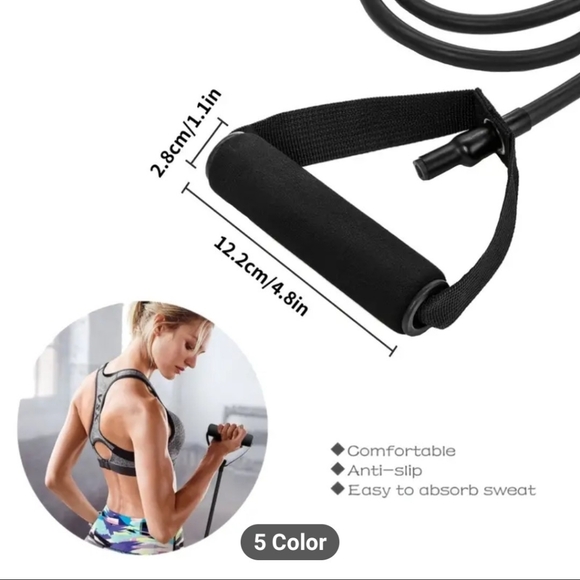 Home Fitness Revolution: 5-Level Adjustable Resistance Bands with Handles - Picture 5 of 7